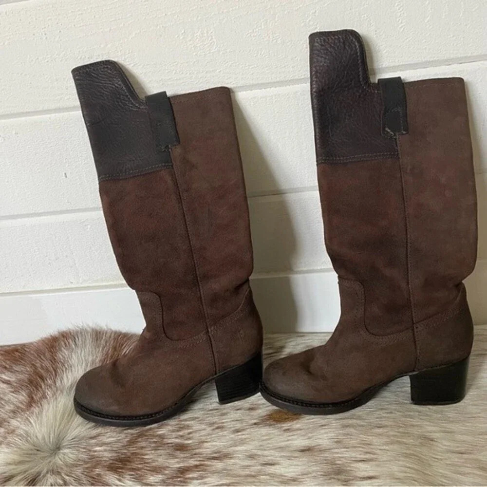 FRYE AUTUMN SHIELD TALL WOMEN’S SUEDE SLIP ON CASUAL DRESS BOOT-SIZE 5.5 B - Picture 10 of 16